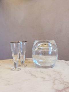 1970s Italian Oval Plexiglass Ice Bucket
