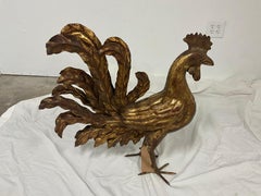 1970s Italian Oversized Gilt Metal Rooster