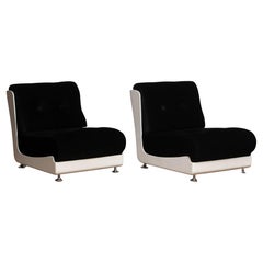 1970's Italian Pair Roche Bobois Lounge Easy Chairs Designed by Mario Bellini