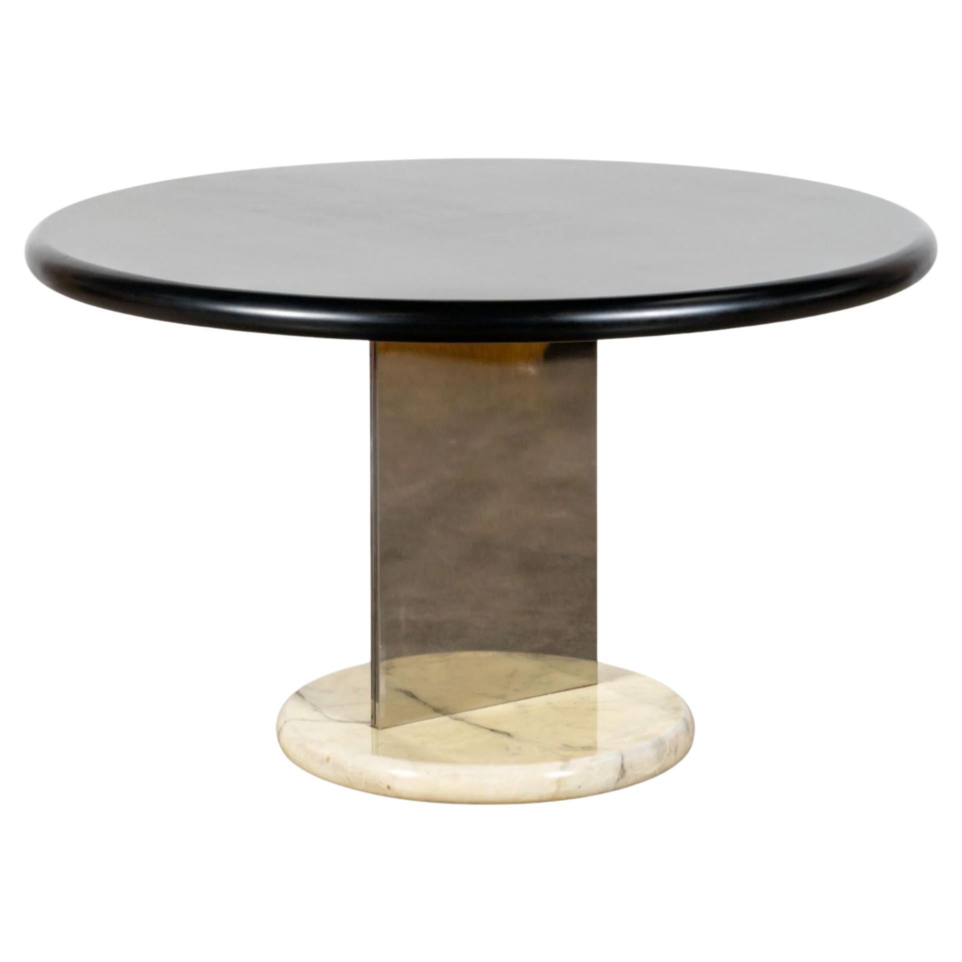 1970s Italian Pedestal Dining Table with Marble Base by Giotto Stoppino