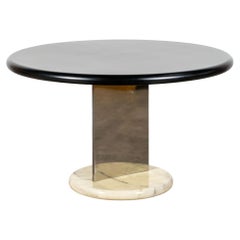 1970s Italian Pedestal Dining Table with Marble Base by Giotto Stoppino