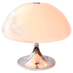 1970s Italian Perspex White Domed Table Lamp by Goffredo Reggiani