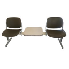 1970s Italian Piretti for Castelli Anonima Airport Bench Seat in Olive Green