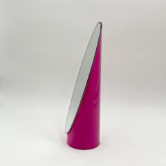 1970er Jahre Italienischer Pop Tischspiegel in Fuchsia Plastik und Glas