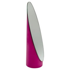 1970s Italian Pop Tabletop Mirror in Fuchsia Plastic and Glass
