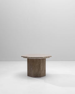 1970s Italian Postmodern Octagonal Marble Pedestal Table