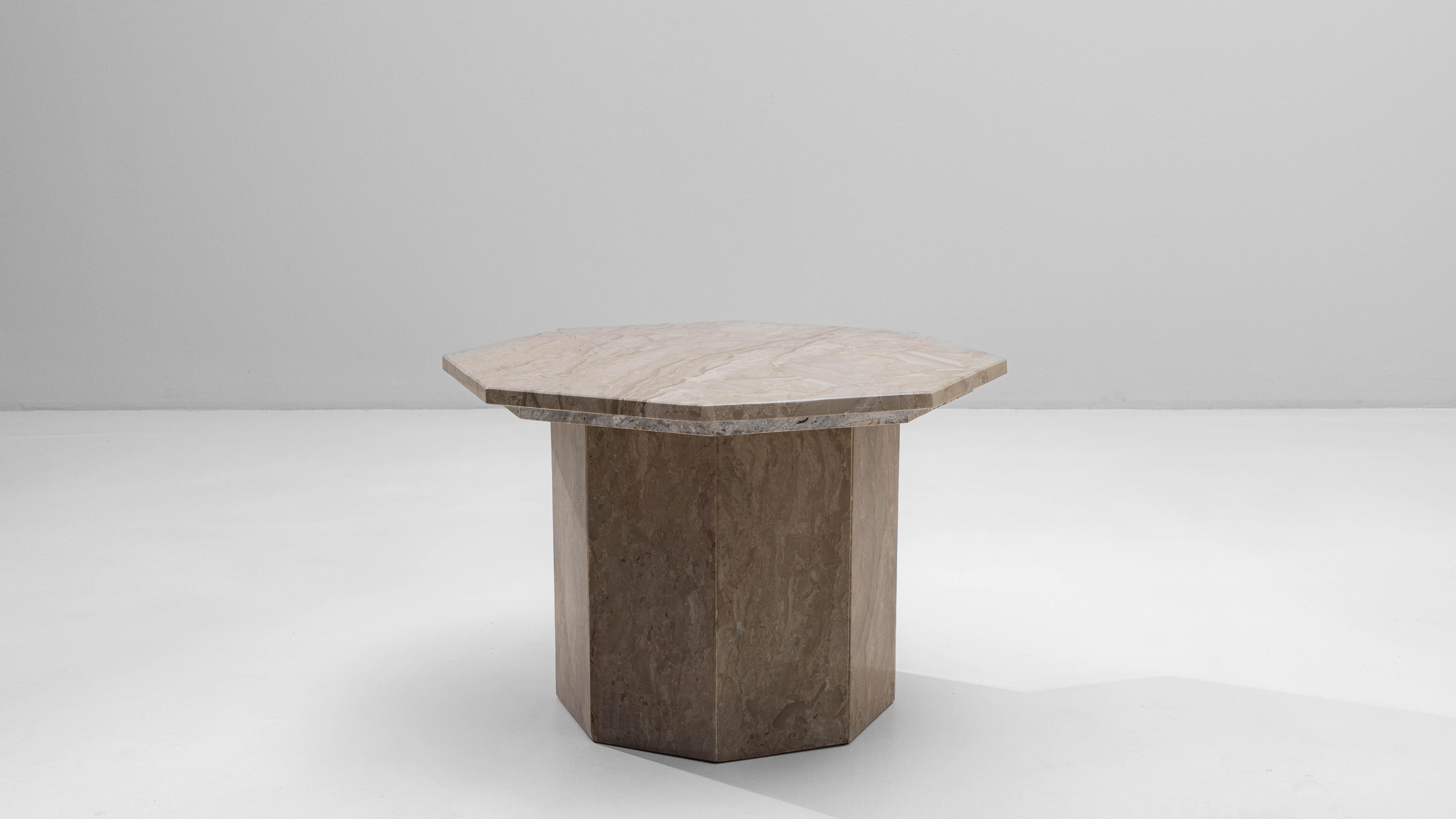1970s Italian Postmodern Octagonal Marble Pedestal Table For Sale 2