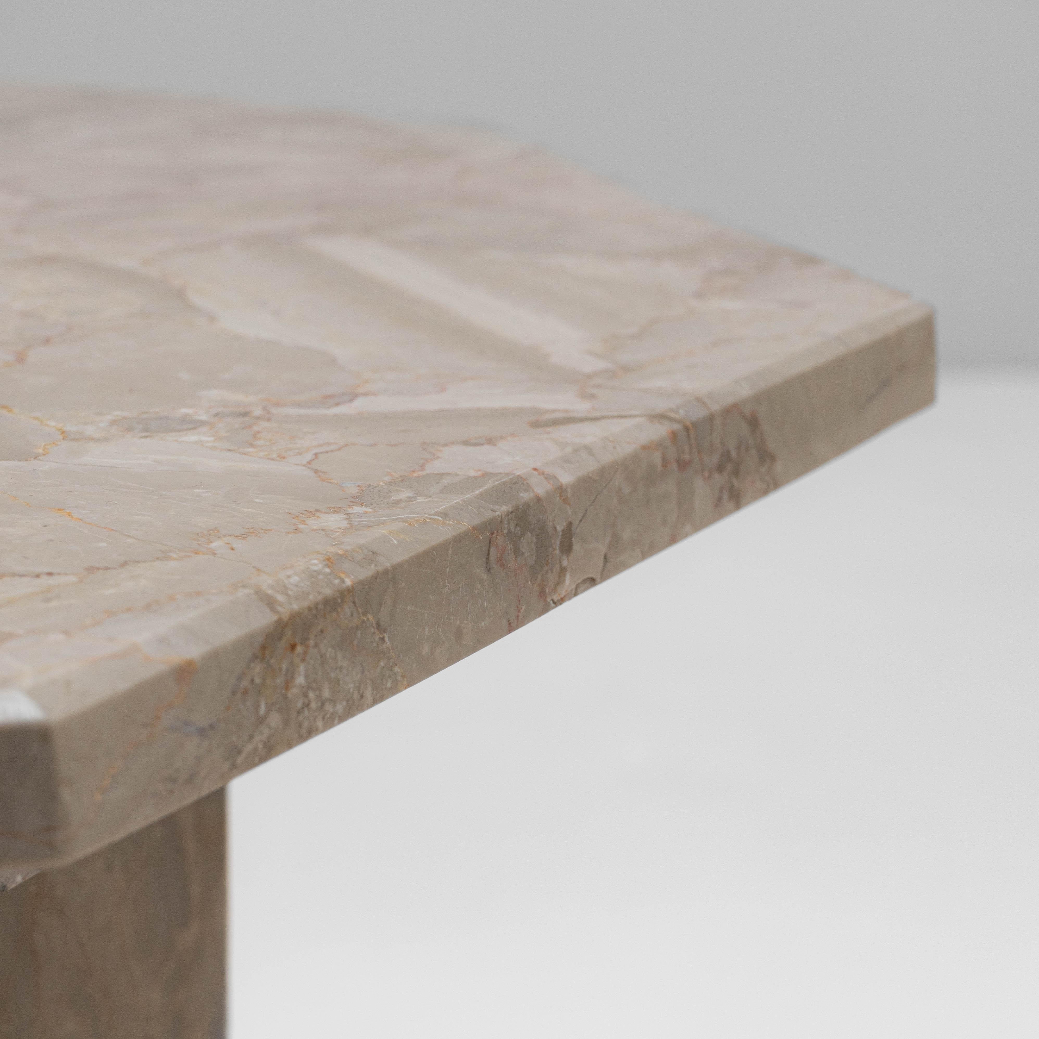 1970s Italian Postmodern Octagonal Marble Pedestal Table For Sale 3