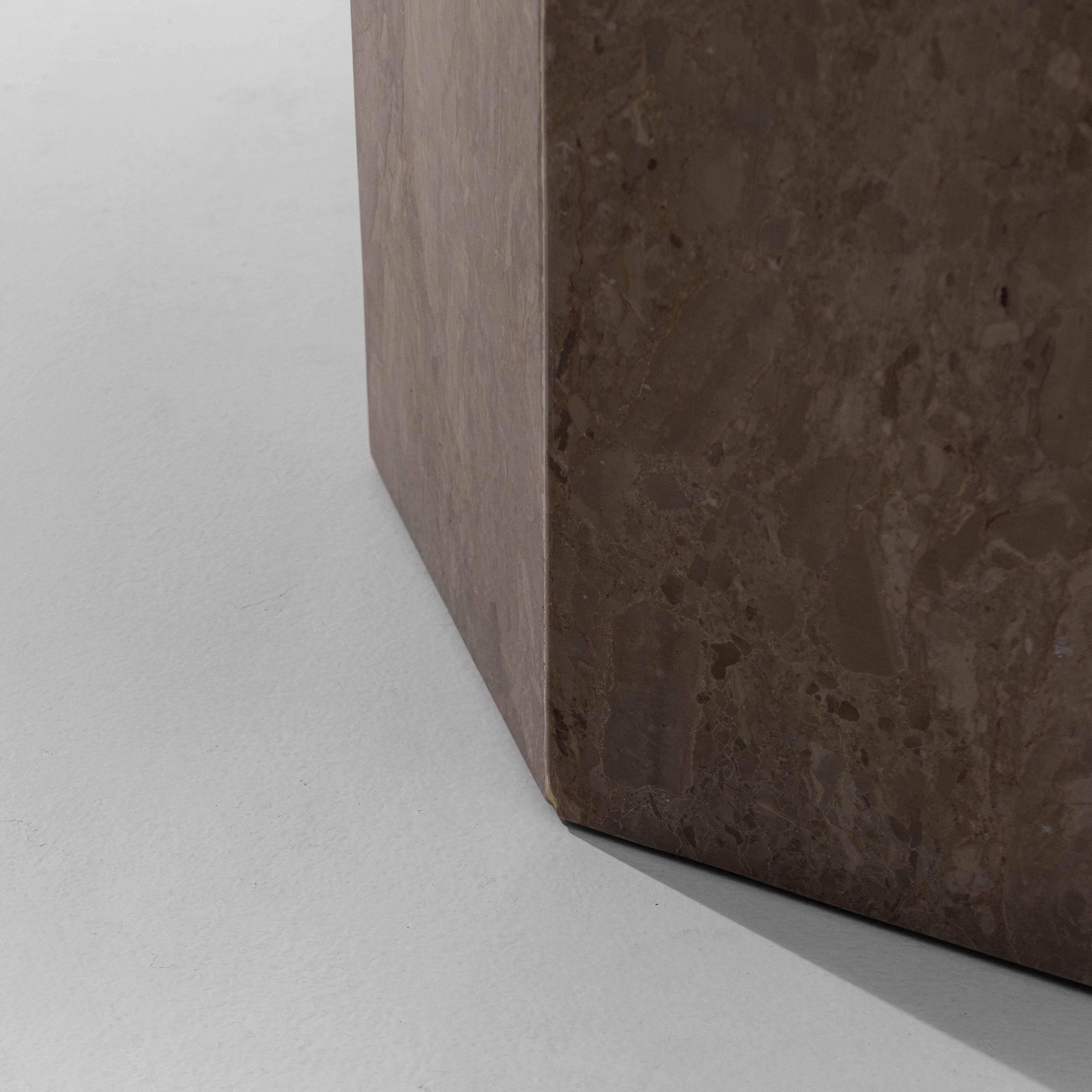 1970s Italian Postmodern Octagonal Marble Pedestal Table For Sale 4