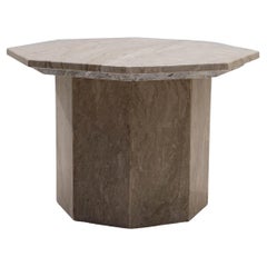 1970s Italian Postmodern Octagonal Marble Pedestal Table