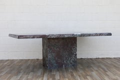 1970s Italian Postmodern Rosso Levanto Marble Dining Table