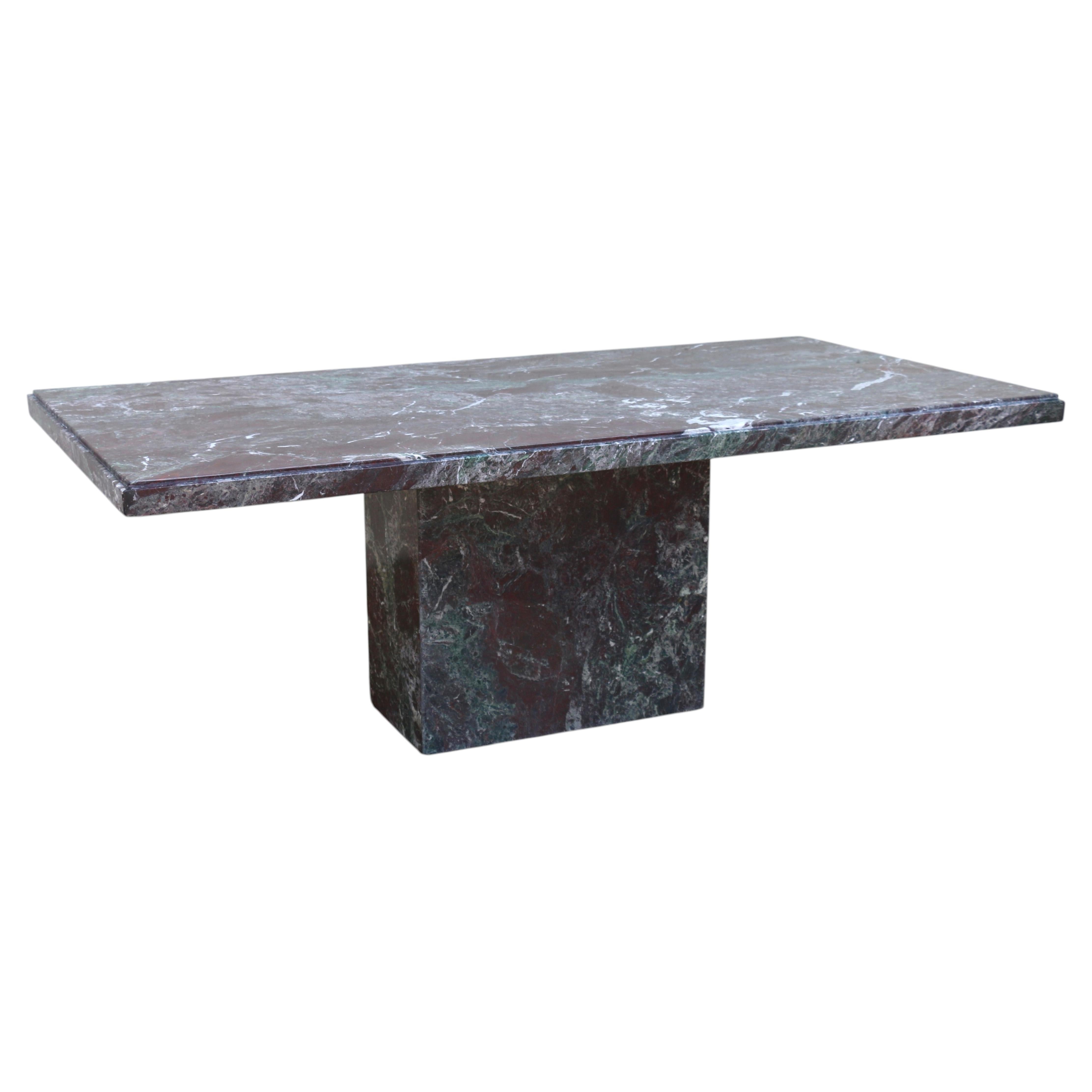 1970s Italian Postmodern Rosso Levanto Marble Dining Table