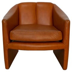 1970
s Italian Postmodern Tan Lounge Club Armchair