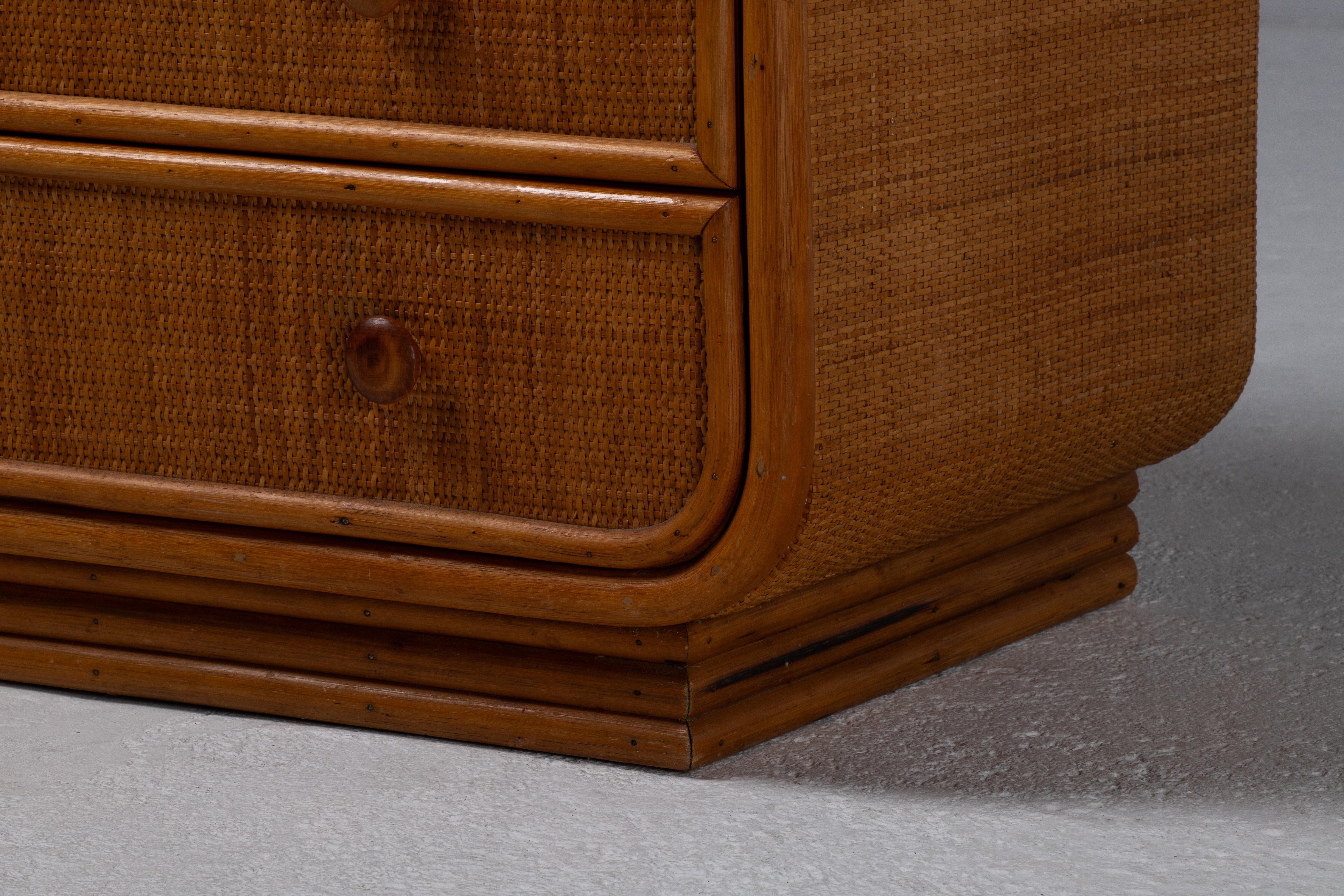 Italienische Kommode aus Rattan und Bambus aus den 1970er Jahren - Organisches modernistisches Design im Angebot 5