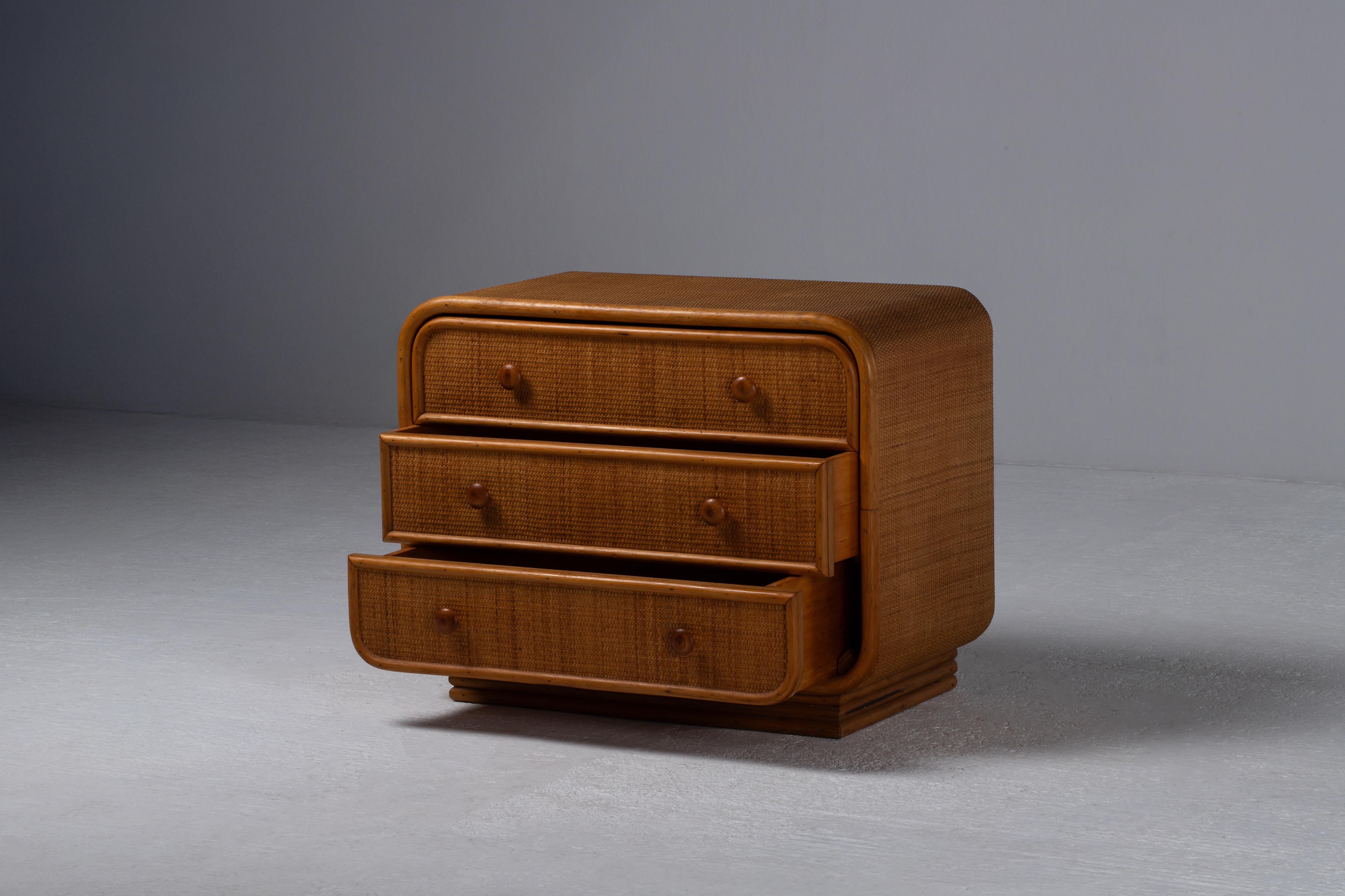 Italienische Kommode aus Rattan und Bambus aus den 1970er Jahren - Organisches modernistisches Design im Angebot 2