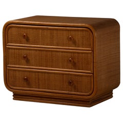 1970s Italian Rattan and Bamboo Chest of Drawers – Organic Modernist Design
