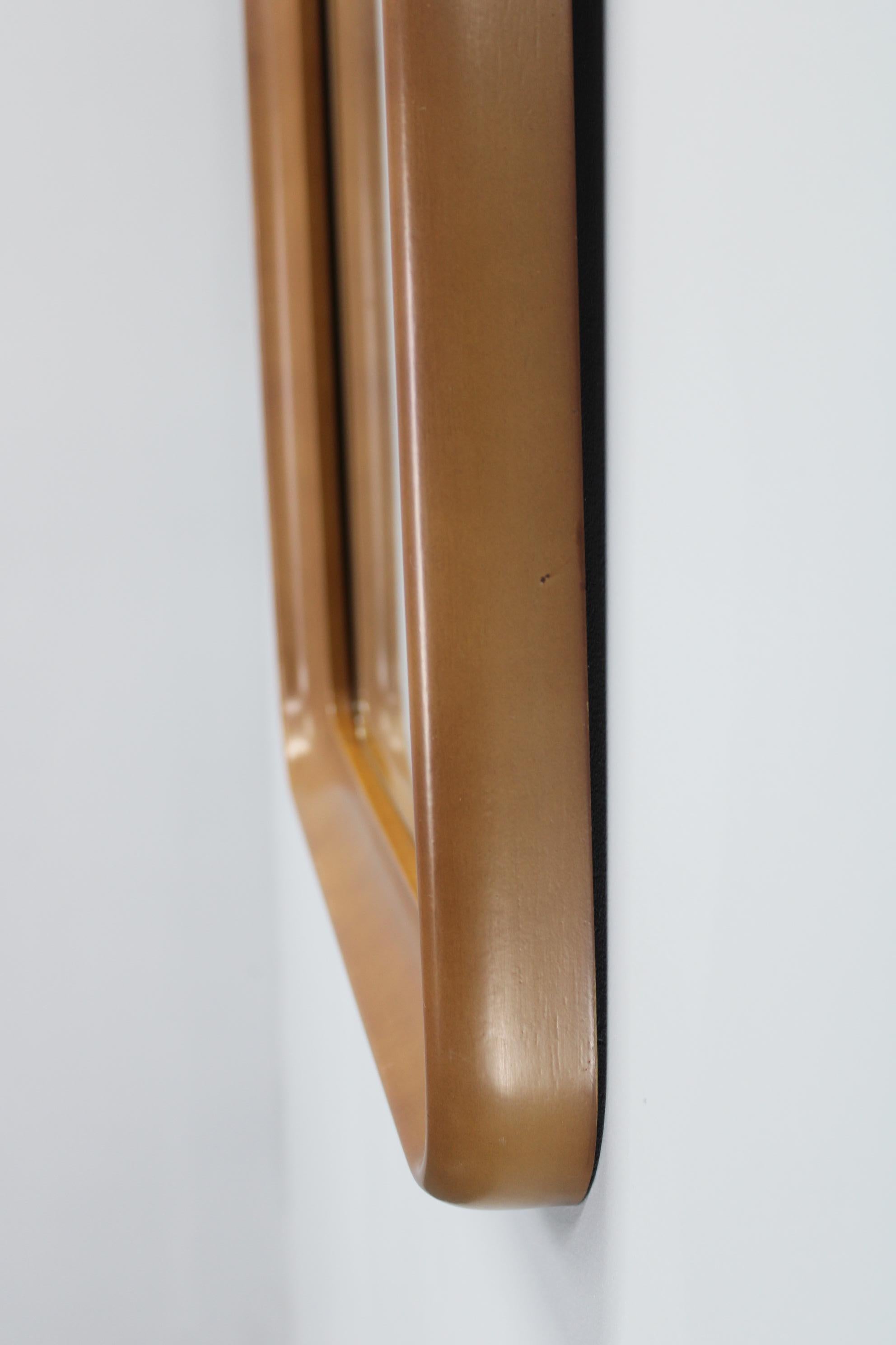 1970s Italian Rectangular Mirror in Wooden Frame In Good Condition For Sale In Praha, CZ