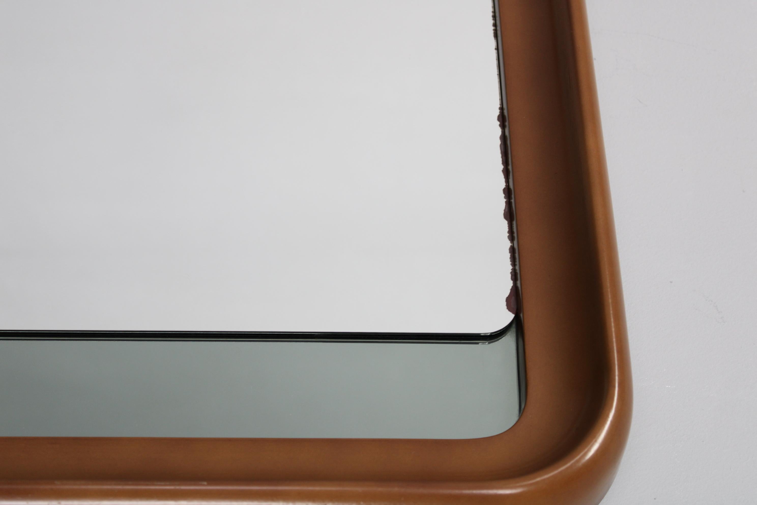 20th Century 1970s Italian Rectangular Mirror in Wooden Frame For Sale