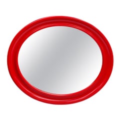 Specchio da parete italiano anni '70 in bachelite rossa di Carrara & Matta, modello America