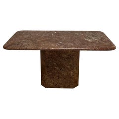 1970s Italian Red Marble Dining Table / Desk