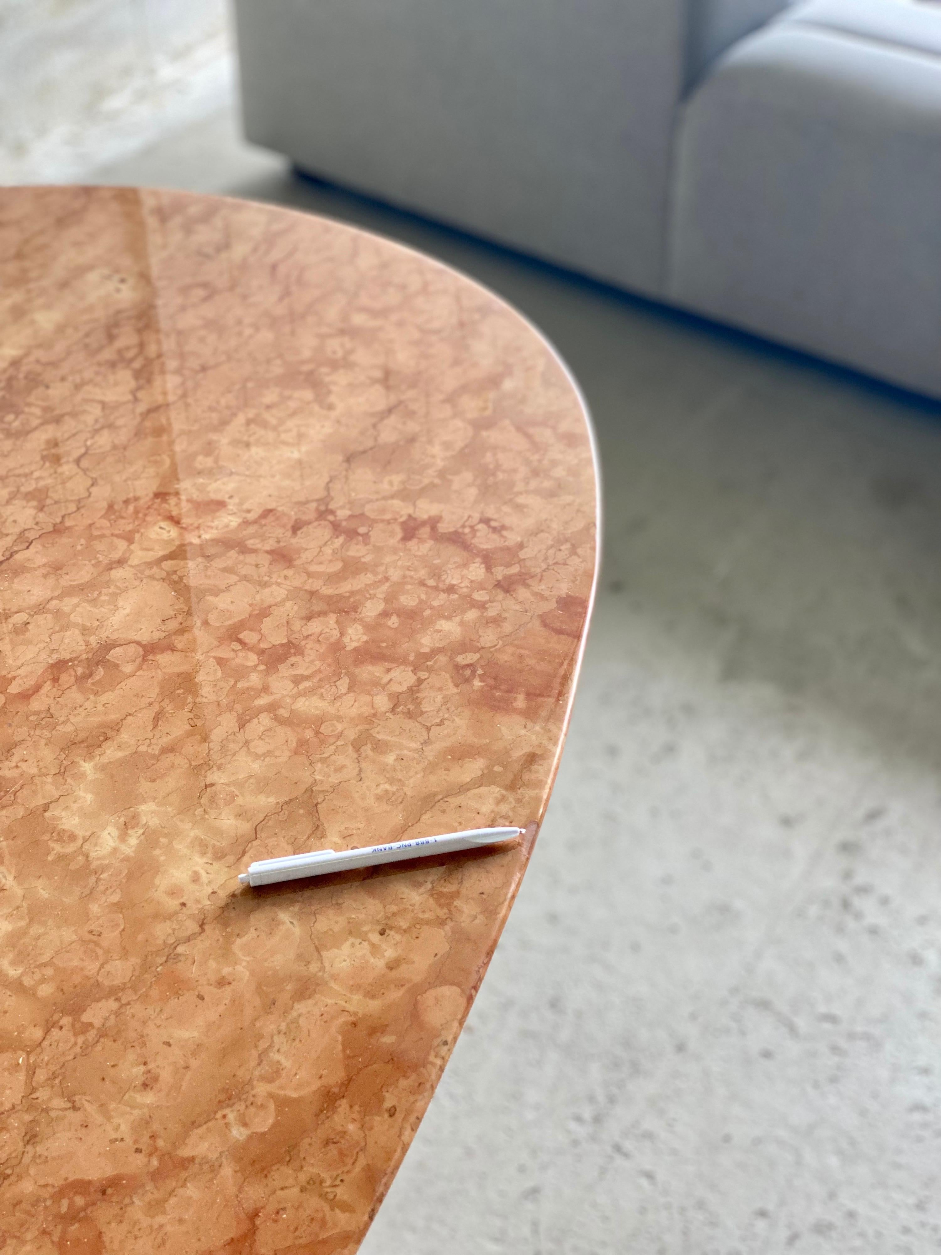 1970s Italian Red Marble Oval Dining Table 4