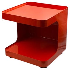 1970 Italian Red Space AGE Bar Cart by M. I-One for Longato, Novodur