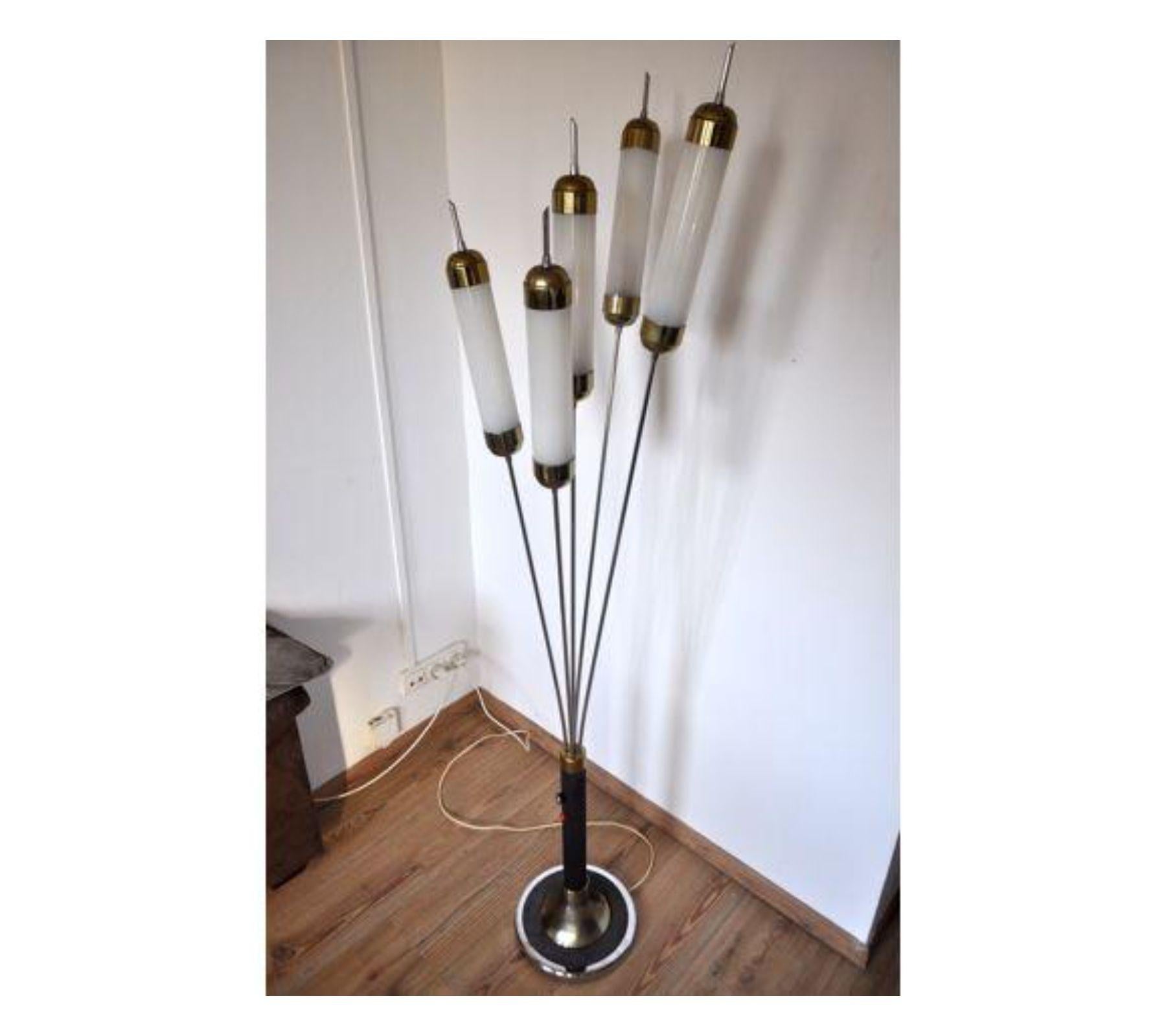 1970s Italian Reeds Floor Lamp, Murano, Italy For Sale 4