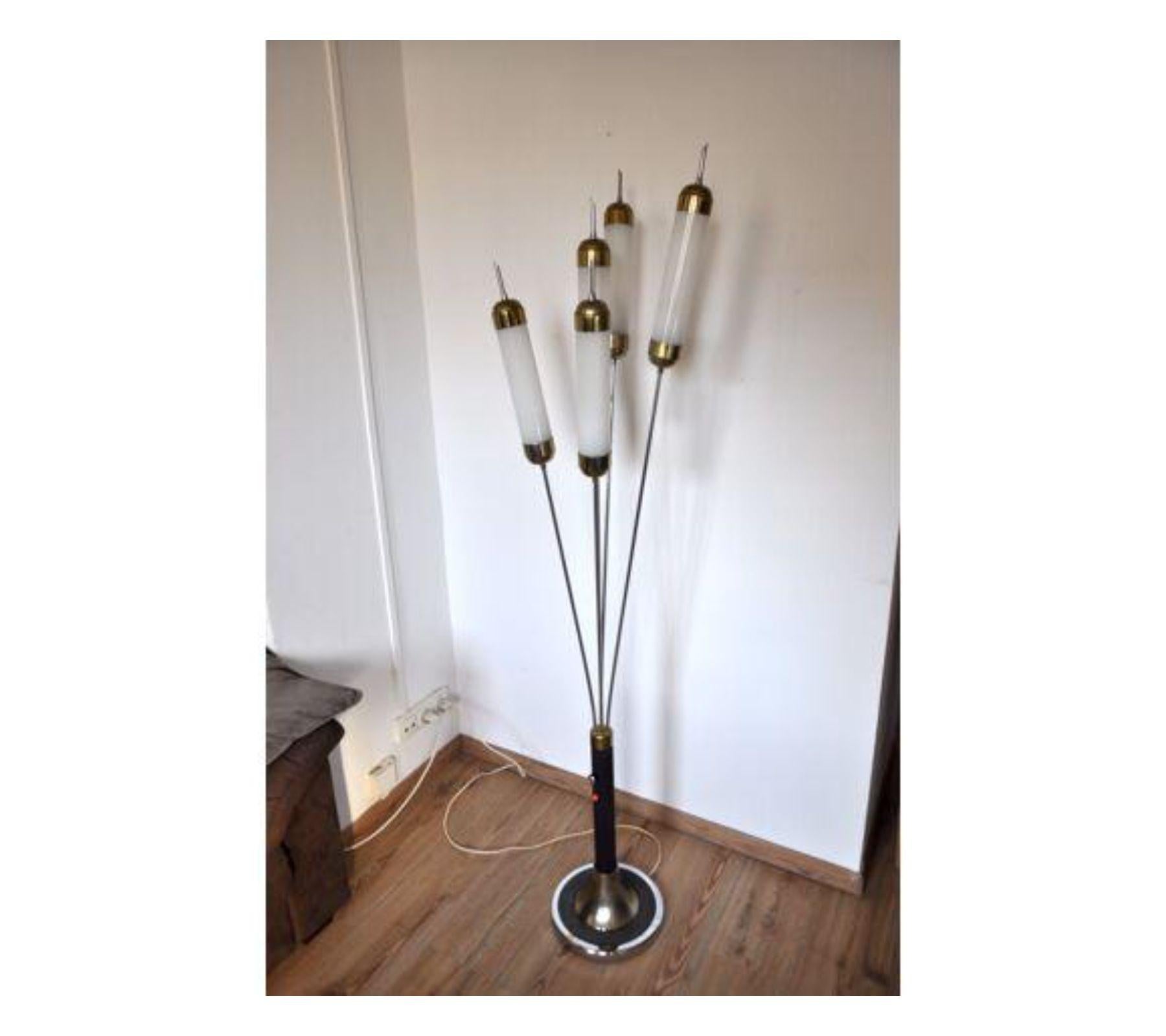 Late 20th Century 1970s Italian Reeds Floor Lamp, Murano, Italy For Sale