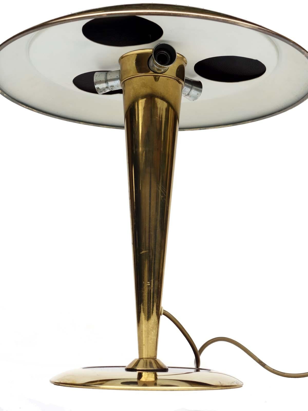Mid-Century Modern 1970s Italian Regency Design Brass Table Desk Lamp