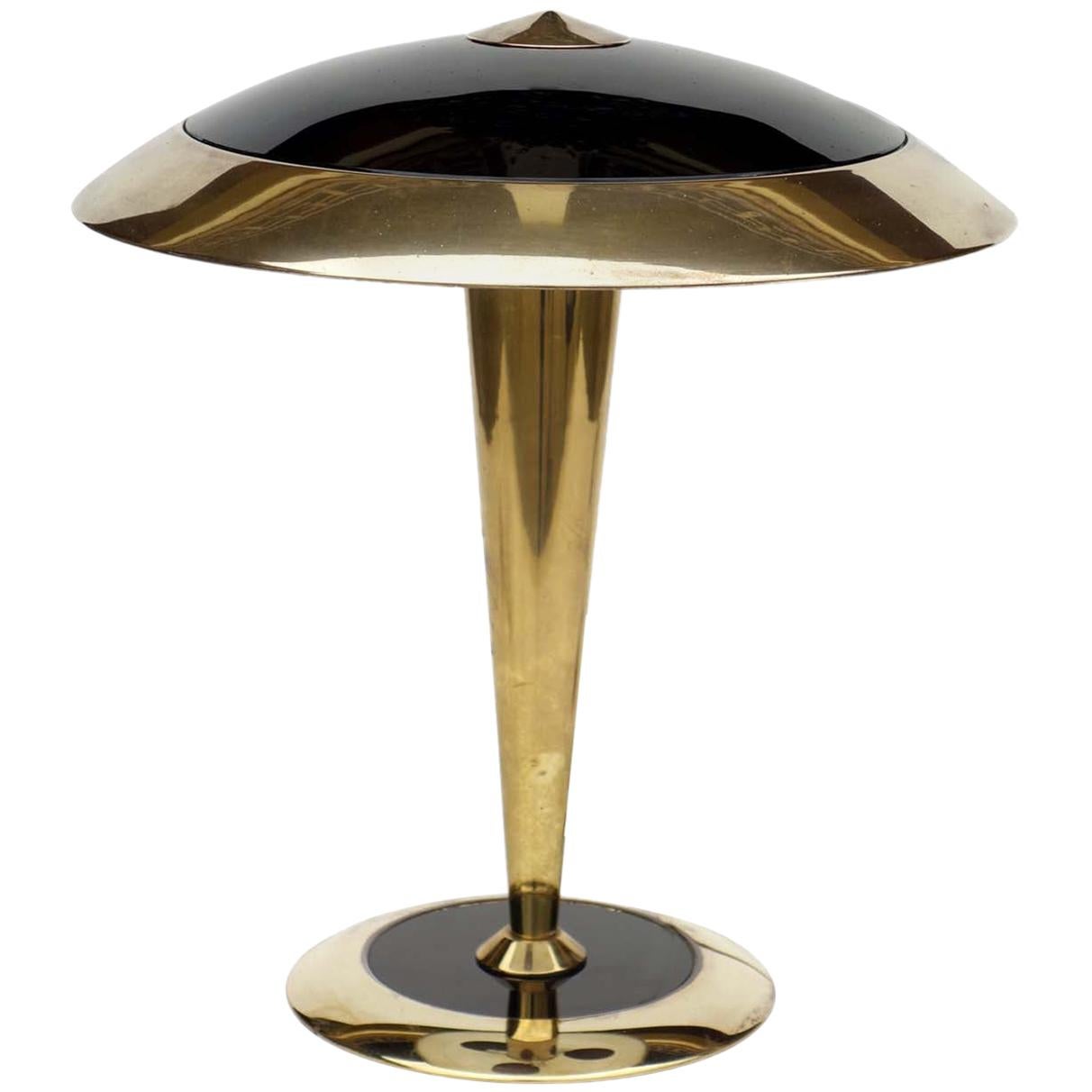 1970s Italian Regency Design Brass Table Desk Lamp