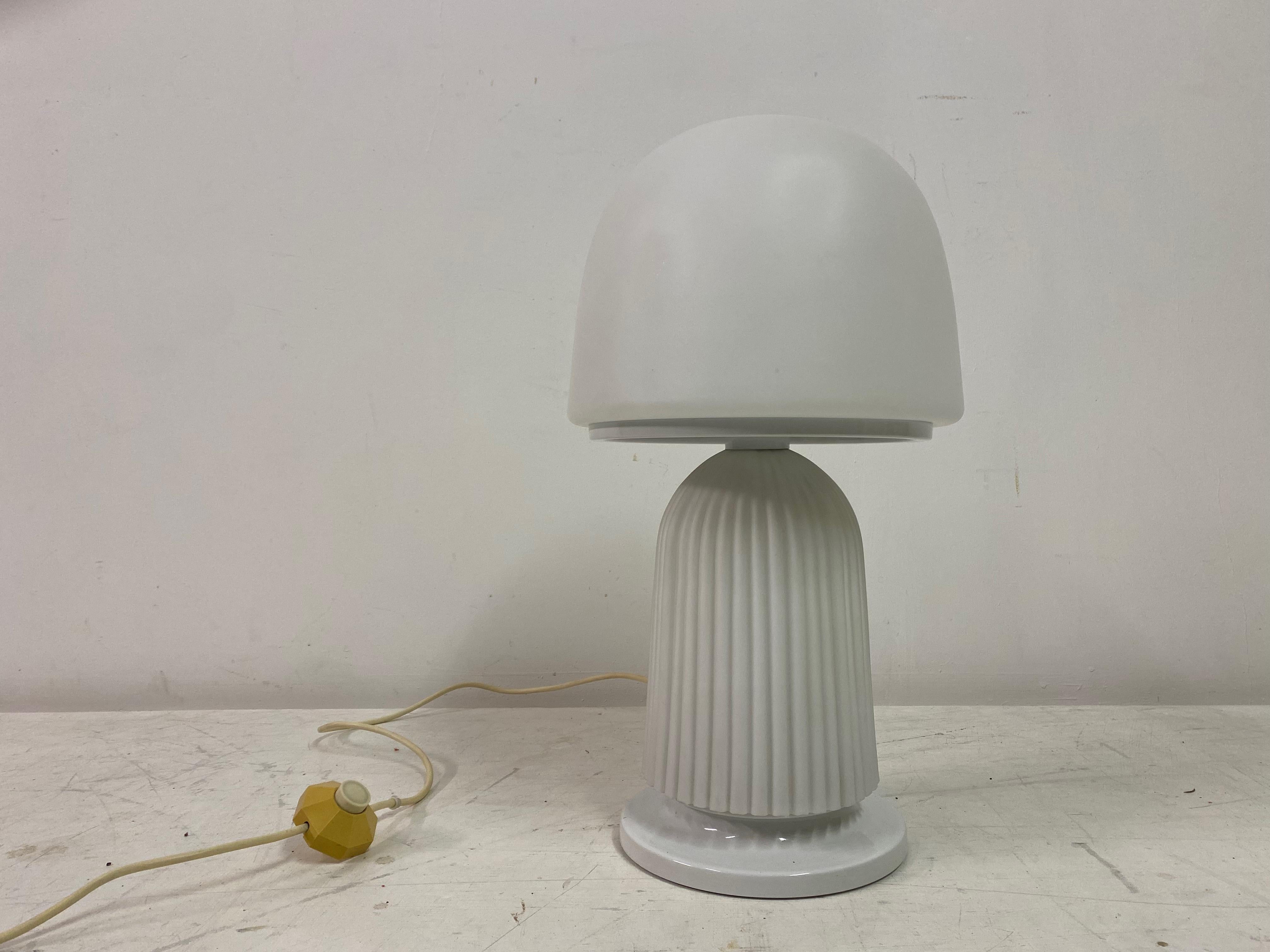 1970S Italian Ribbed Glass Mushroom Lamp For Sale 7