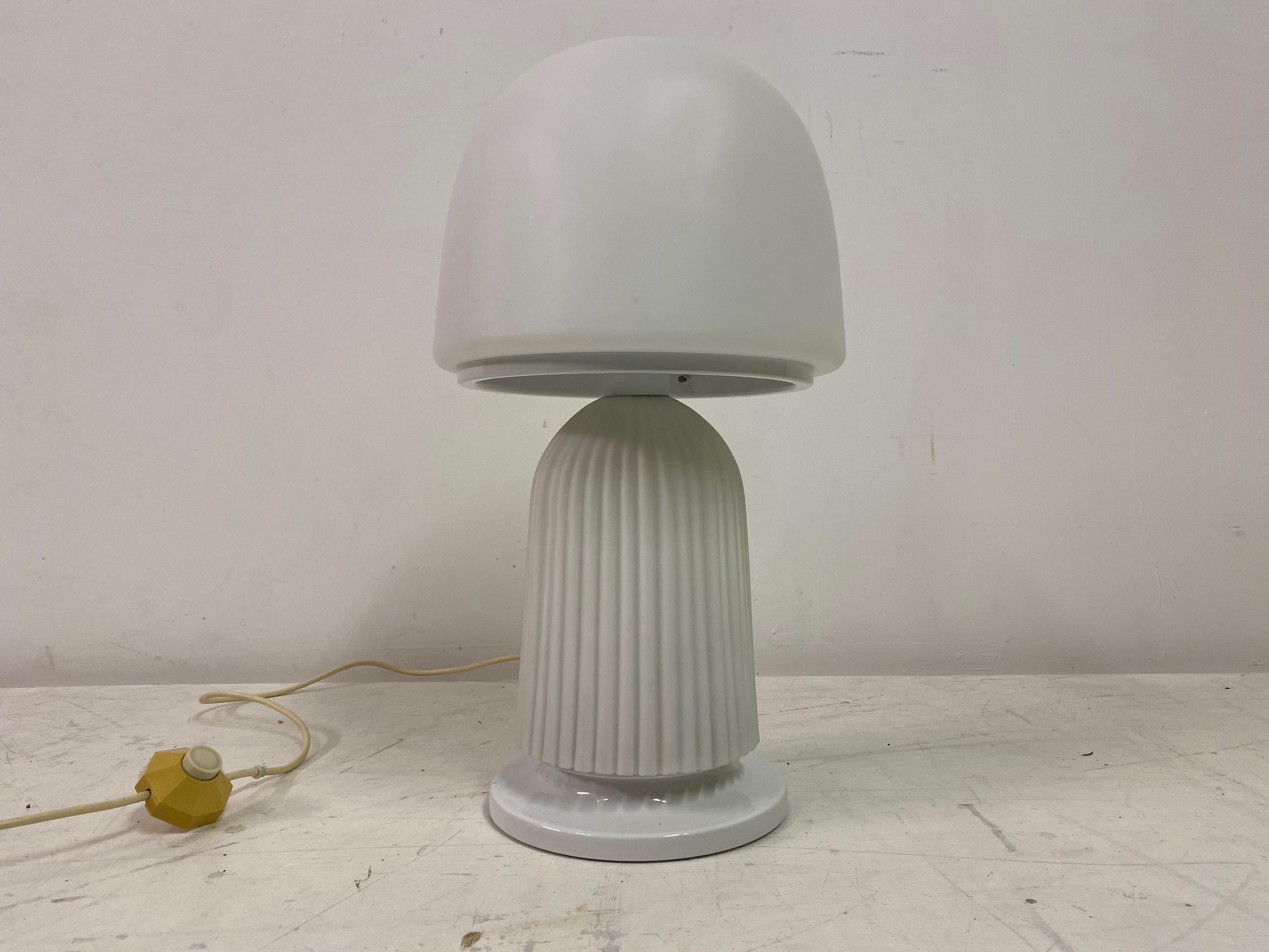 1970S Italian Ribbed Glass Mushroom Lamp For Sale 8