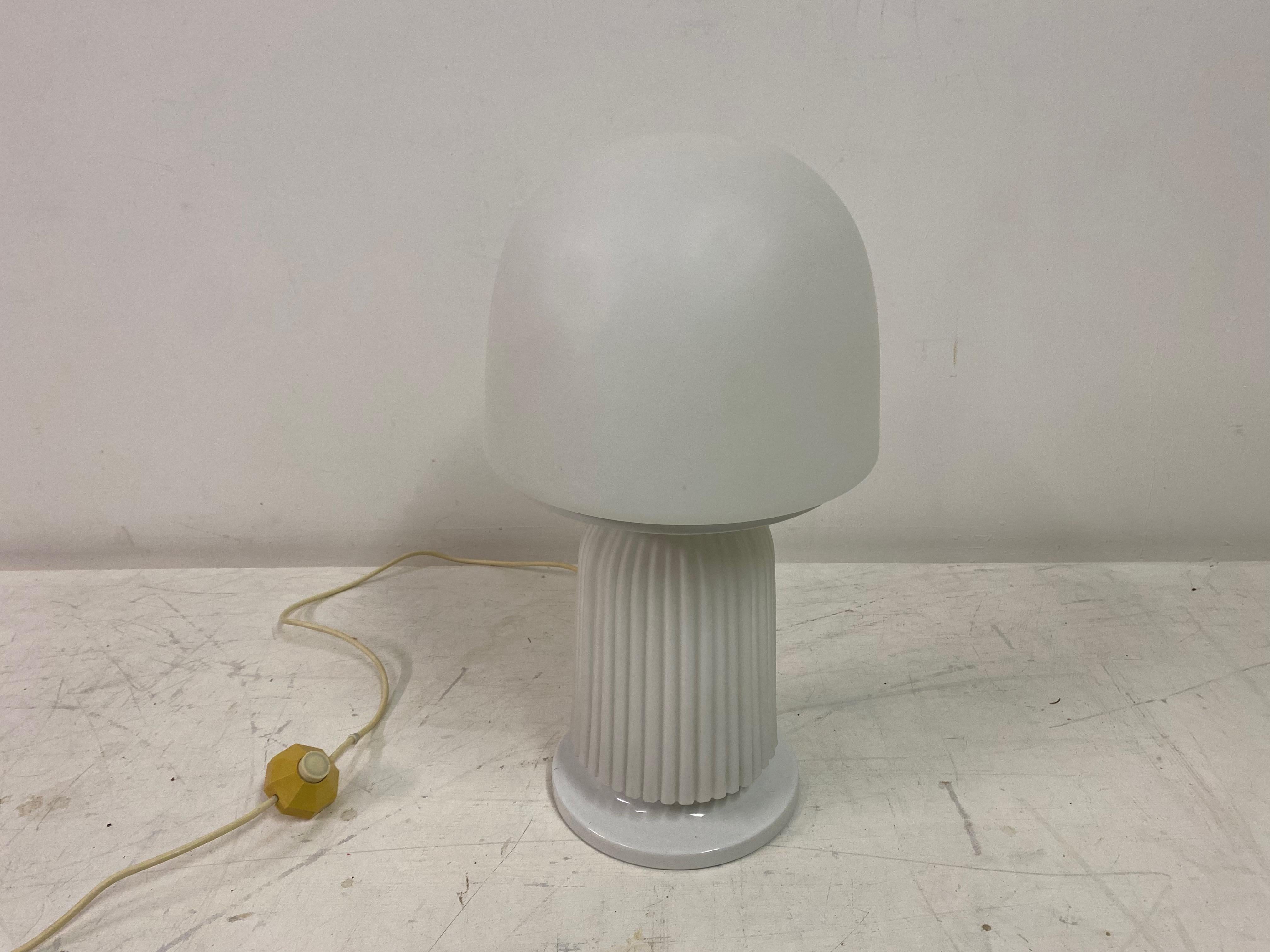 1970S Italian Ribbed Glass Mushroom Lamp For Sale 9