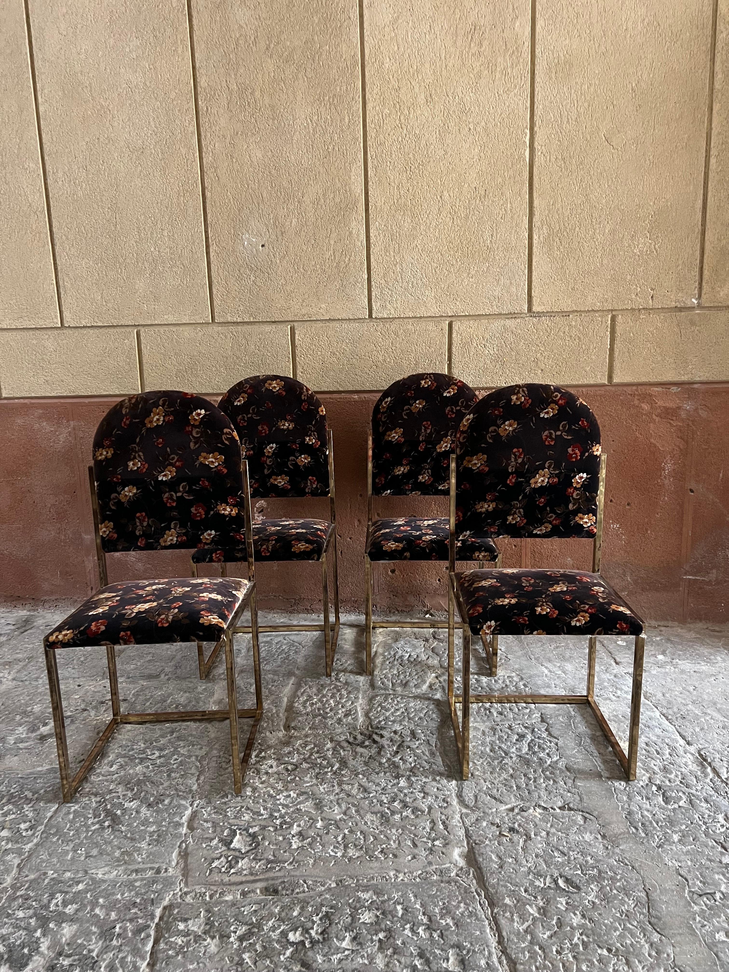 1970 Italian Romeo Rega Set of 4 Dining Chairs (chaises de salle à manger) Bon état à Palermo, PA