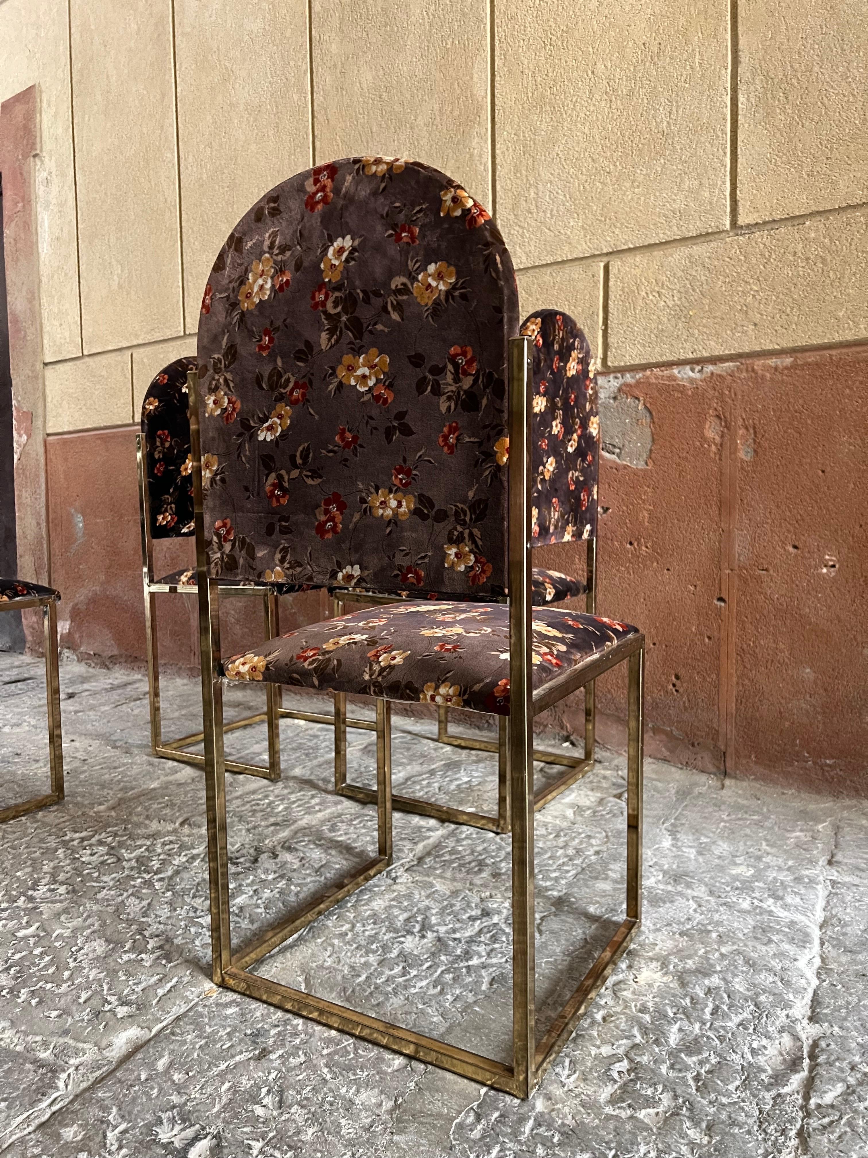 1970 Italian Romeo Rega Set of 4 Dining Chairs (chaises de salle à manger) 1
