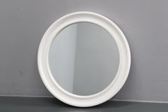 1970s Italian Round Mirror by Carrara and Matta America Brevettato, White Plasti
