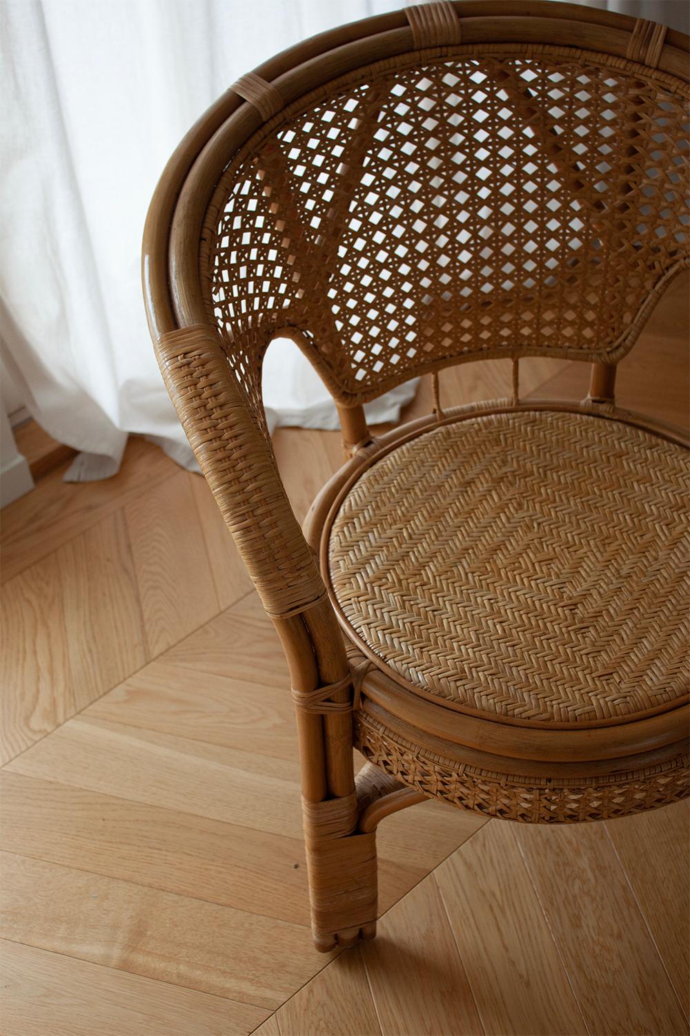 Sièges italiens des années 1970, fauteuil Safari en rotin fait à la main en vente 1