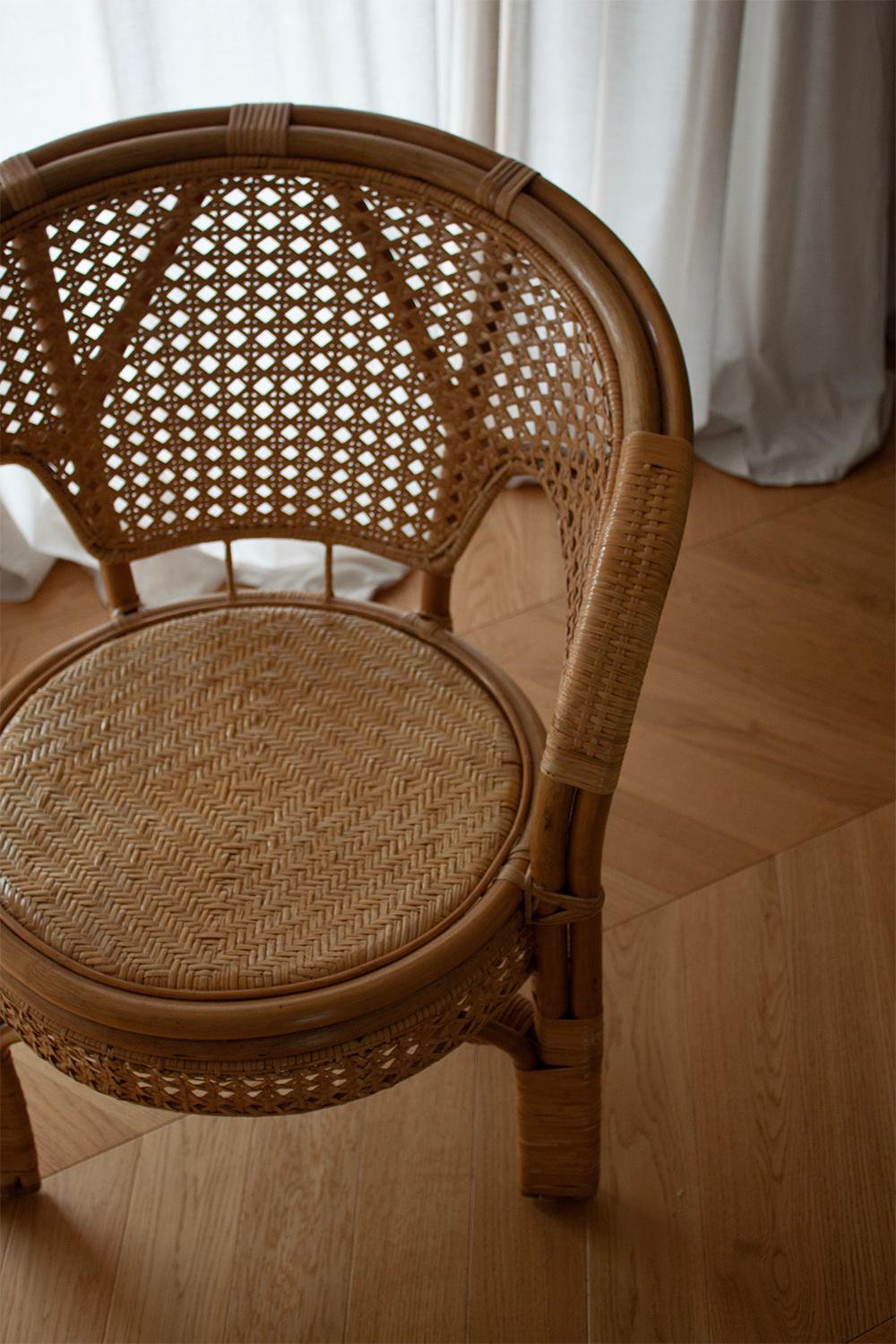 Sièges italiens des années 1970, fauteuil Safari en rotin fait à la main en vente 2