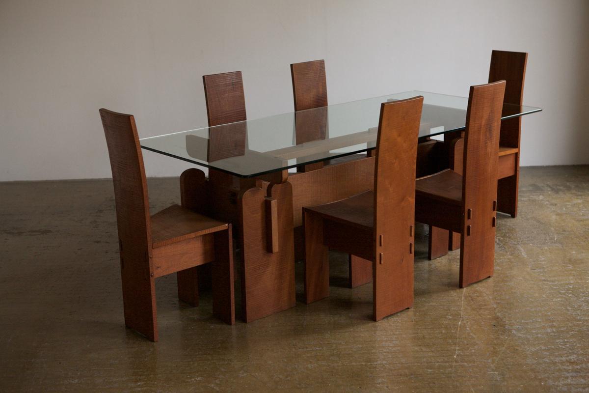 1970s Italian Set of Table & Chairs Attributed to Guiseppe Rivadossi For Sale 10