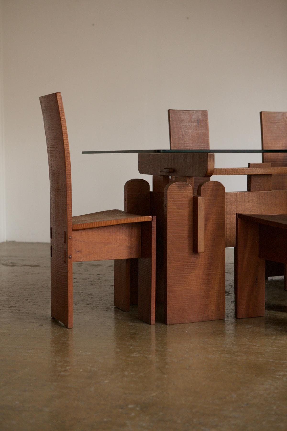 1970s Italian Set of Table & Chairs Attributed to Guiseppe Rivadossi 2