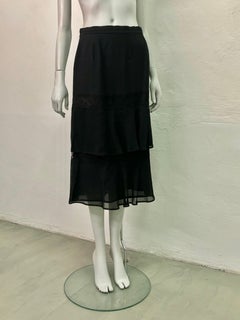 1970's Italian silk layered lace skirt