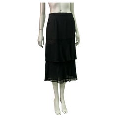 Vintage 1970's Italian silk layered lace skirt