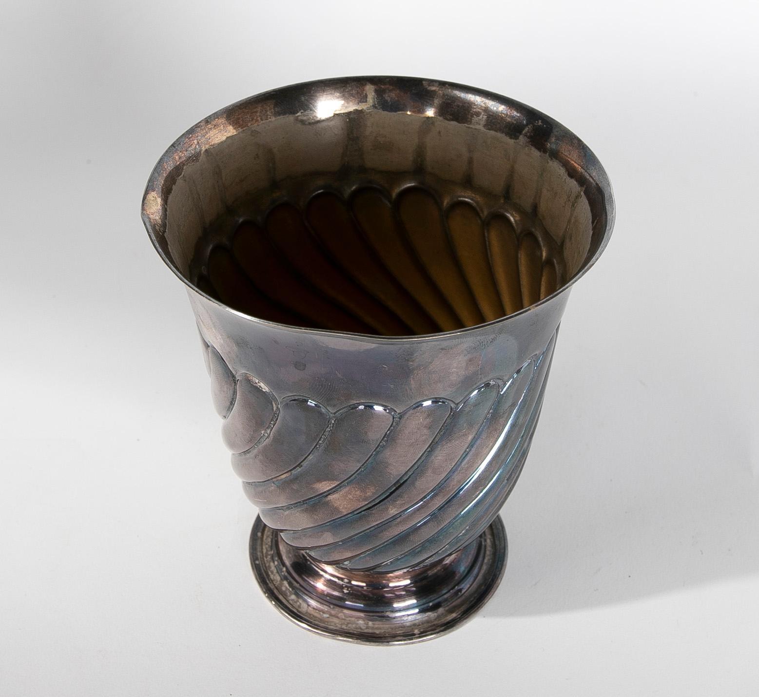 1970s Italian Silver-Plated Metal Cup For Sale 4