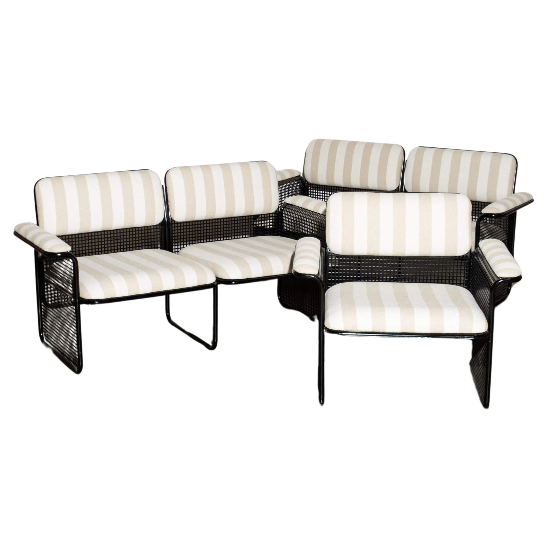 1970s Italian Solarium 3 Piece Set, Newly Upholstered For Sale
