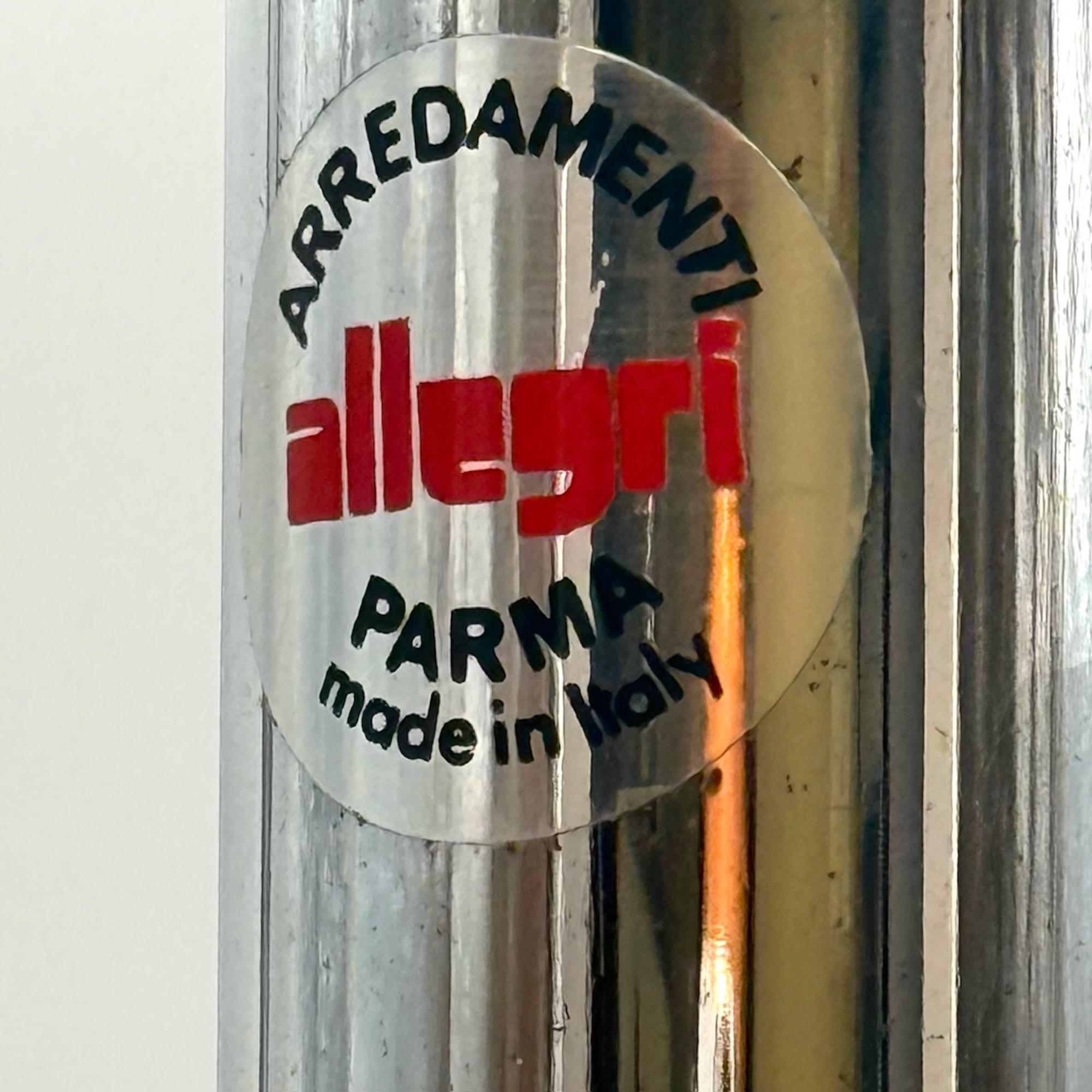 Table ajustable italienne Space AGE des années 1970 par Allegri Parma en Chrome et Verre en vente 3