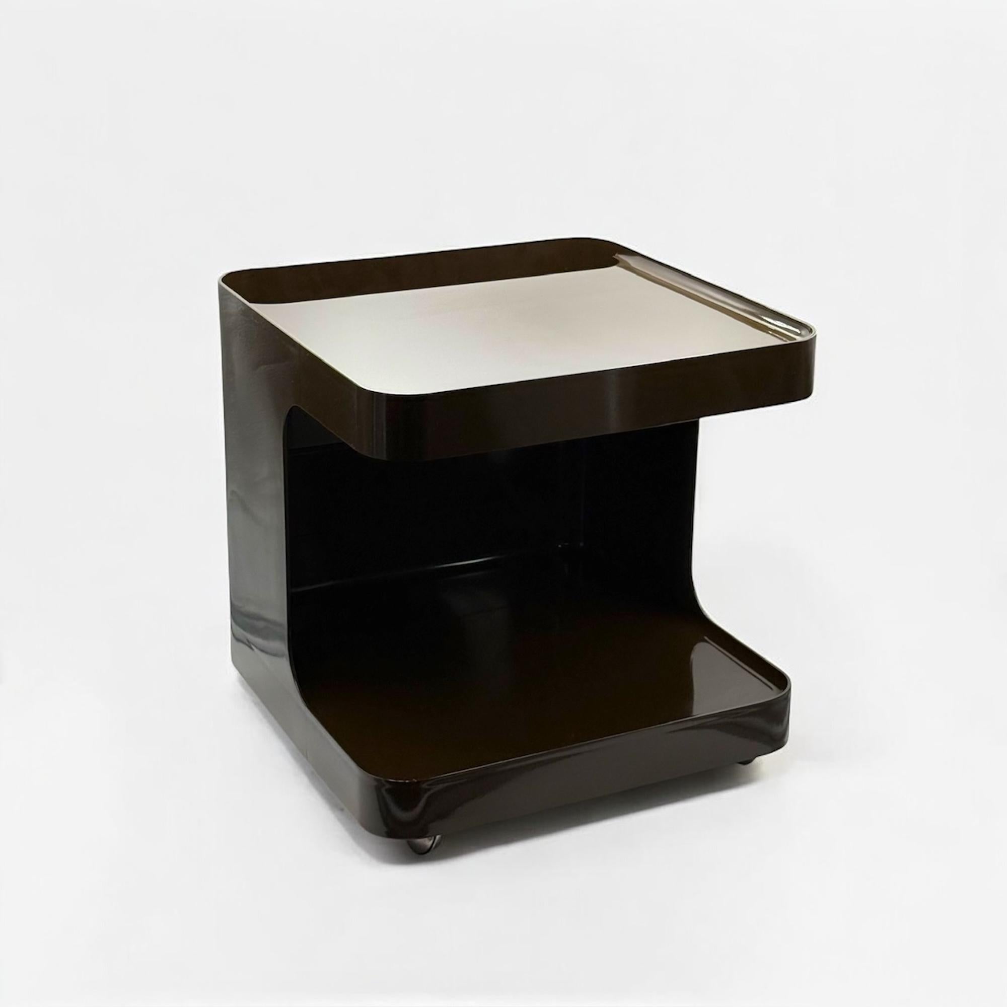 Carrello da bar degli anni '70 di Marcello Siard per Longato in resina marrone in vendita 6