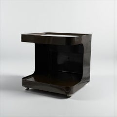 1970er Italienischer Space Age Barwagen Spiel von Marcello Siard für Longato Braunes Harz