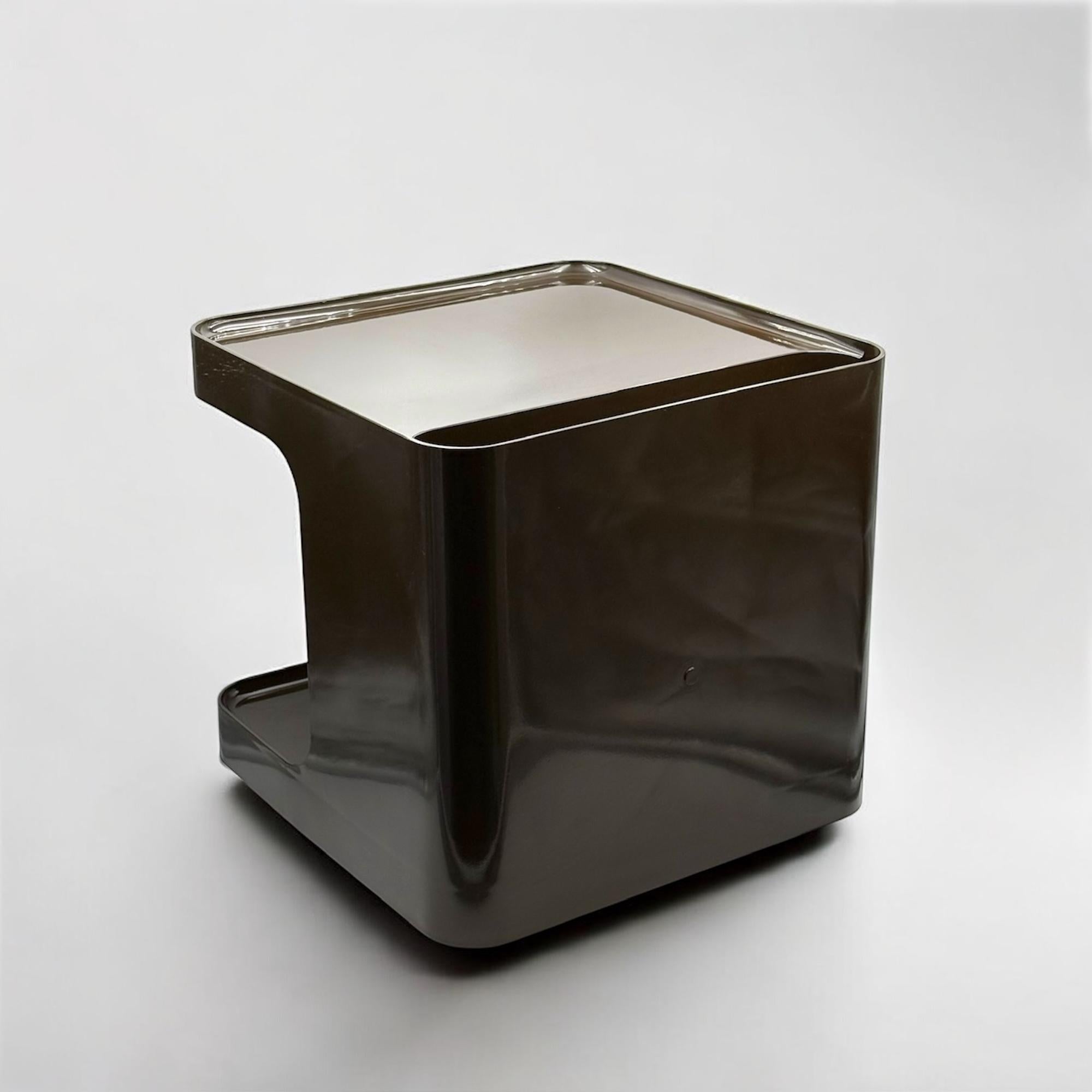 Space Age Carrello da bar degli anni '70 di Marcello Siard per Longato in resina marrone in vendita