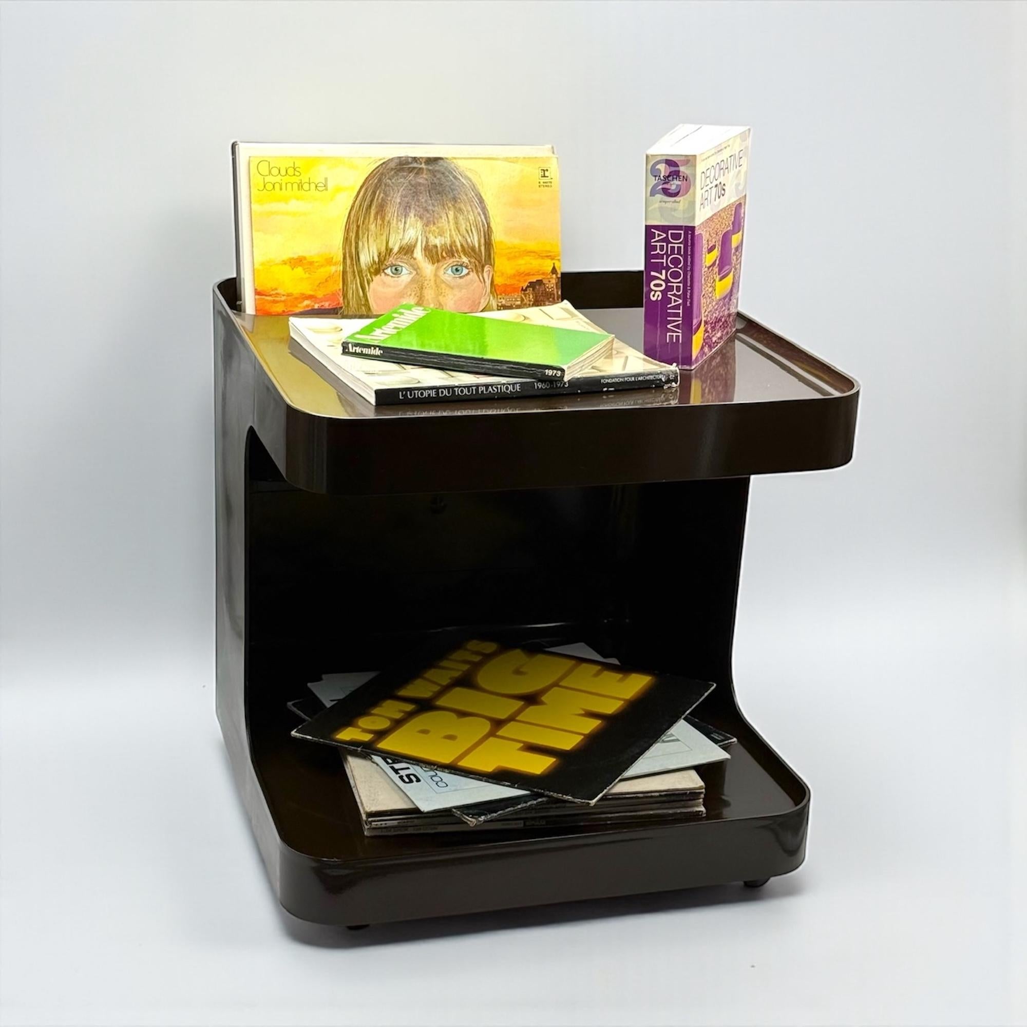 Carrello da bar degli anni '70 di Marcello Siard per Longato in resina marrone in vendita 1