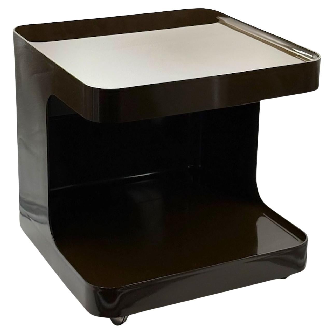 Carrello da bar degli anni '70 di Marcello Siard per Longato in resina marrone in vendita